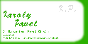 karoly pavel business card